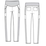 Skechers by Barco Maternity Scrub Pants with 7 pockets in black, sustainable healthcare uniform. - view 5