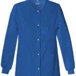 Cherokee Luxe Snap Front Jacket in Royal for medical scrubs