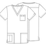 Cherokee WorkWear Core Stretch Unisex V-Neck Scrub Top in various colors - view 3