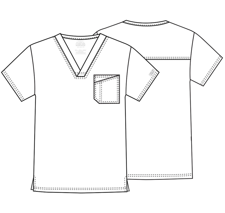 Cherokee Core Stretch Men's Tuckable V-Neck Tops in various colors - view 2