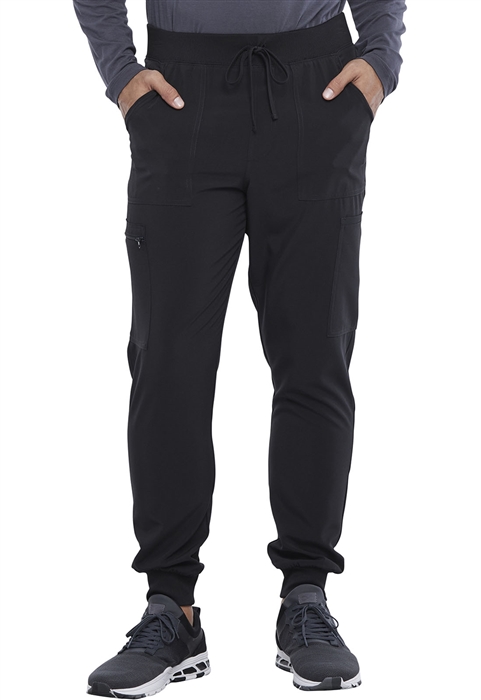 Cherokee Allura Men's Mid Rise Jogger Scrub Pants CKA189 in black - view 2