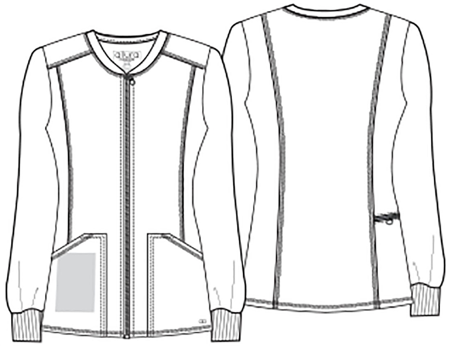 Cherokee Allura Women's Zip Front Scrub Jacket CKA384 - Stretch Nursing Jacket - view 3