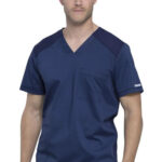Cherokee WorkWear Men's V-Neck Scrub Top in various colors