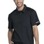 Cherokee WorkWear Men's Polo Scrub Shirt in Black, Navy, Pewter, Wine