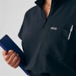 Landau Forward Women's Scrub Dress in Black, stylish and functional healthcare uniform. - view 4
