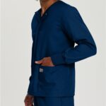 Landau Scrub Zone Unisex Warm-Up Jacket in various colors - view 2