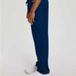 Landau Unisex Pocketless Scrub Pants in black, perfect for medical scrubs and nursing scrubs. - view 2