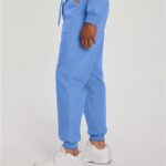 Landau Scrub Zone Unisex Jogger Scrub Pants in Ciel Blue - view 2