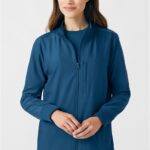 Landau Forward Women's Scrub Jacket, Zip Front, 3 Pockets, Stretch Fit