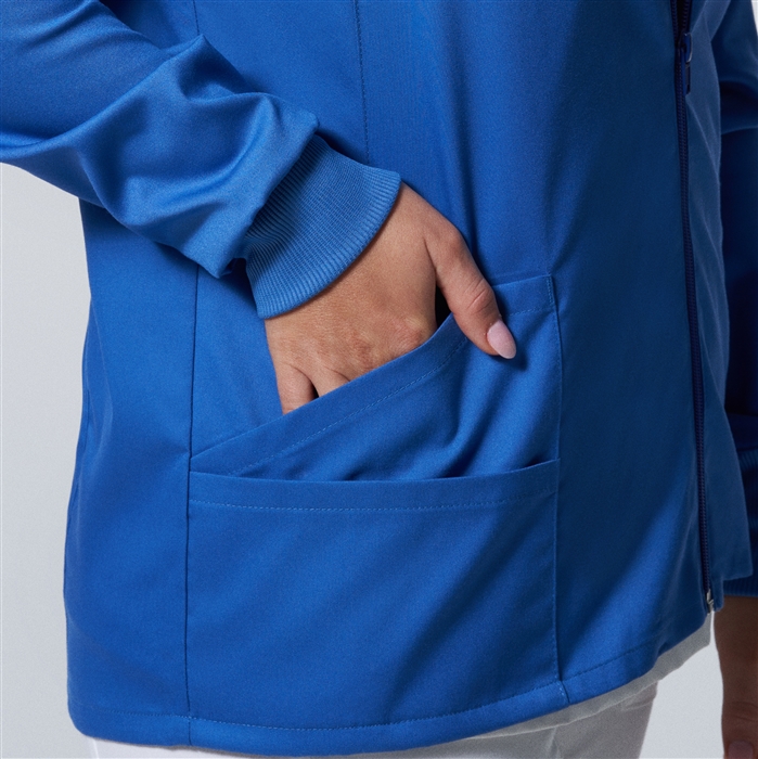 Landau ProFlex Women's Scrub Jacket with pockets and mock neck, ideal healthcare uniform. - view 5