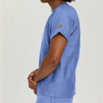 Landau Scrub Zone Unisex V-Neck Scrub Tops in various colors - view 2