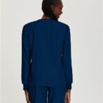 Landau Scrub Zone Unisex Long Sleeve V-Neck Scrub Top in various colors - view 3