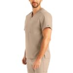 Landau ProFlex Men's 2-Pocket V-Neck Scrub Top in modern fit for healthcare professionals - view 2