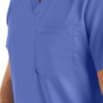 Landau ProFlex Men's 2-Pocket V-Neck Scrub Top in modern fit for healthcare professionals - view 4