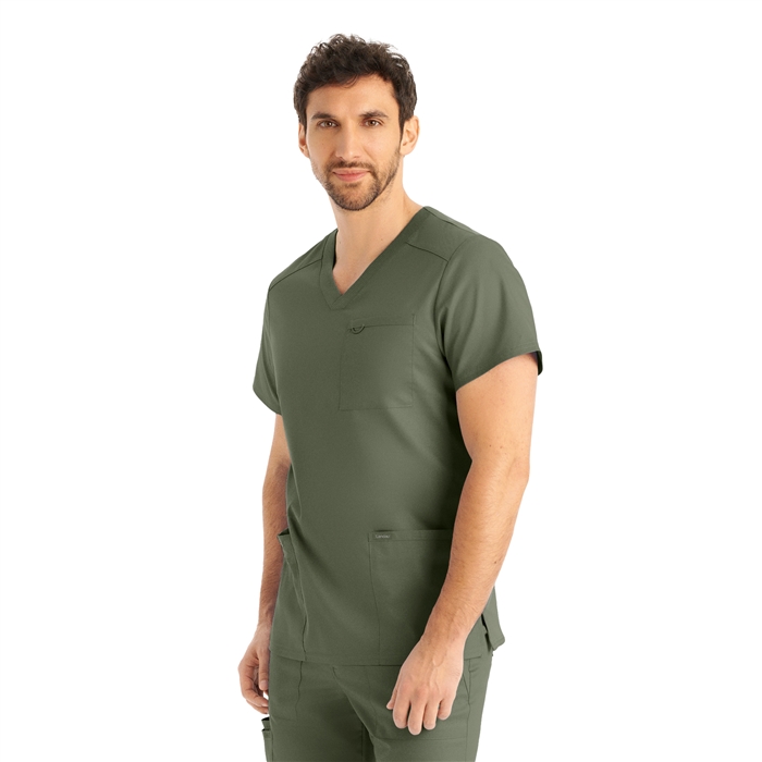Landau ProFlex Men's V-Neck Scrub Tops - Modern Fit Healthcare Uniform - view 2
