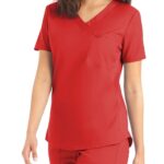 Landau ProFlex Women's V-Neck Scrub Tops in modern fit with pockets
