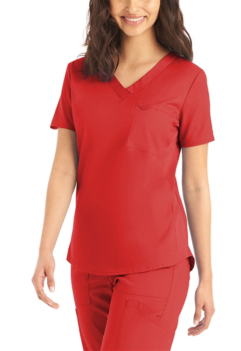 Landau ProFlex Women's V-Neck Scrub Tops in modern fit with pockets