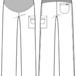 Med Couture Maternity Scrub Pants - Straight Leg, 3 Pockets, Knit Waist - view 5