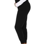 Med Couture Maternity Jogger Scrub Pants in Black, stylish nursing scrubs for healthcare professionals - view 4