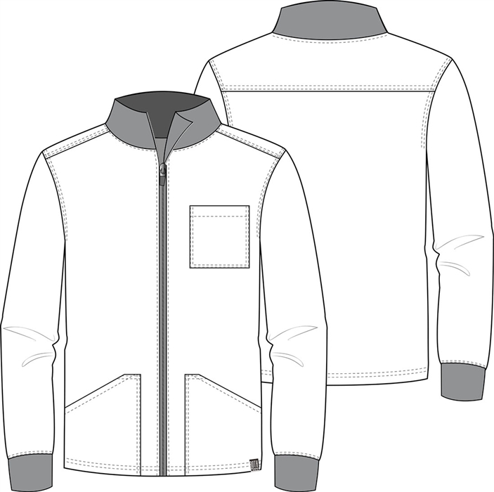 Men's Zip Front Scrub Jacket by Med Couture in black, modern fit healthcare uniform. - view 4