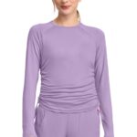 Med Couture Ruched Long Sleeve Underscrub Tee in various colors