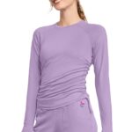 Med Couture Ruched Long Sleeve Underscrub Tee in various colors - view 2