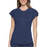 Med Couture MC Layers Lettuce-Edge Underscrub Top in various colors