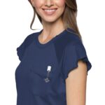 Med Couture MC Layers Lettuce-Edge Underscrub Top in various colors - view 2