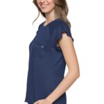 Med Couture MC Layers Lettuce-Edge Underscrub Top in various colors - view 4