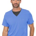 Men's One Pocket Scrub Top by Med Couture in various colors and sizes