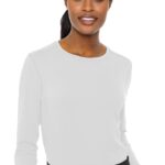 MC Layers Long Sleeve Underscrub Tee by Med Couture in black, ideal for medical scrubs. - view 2