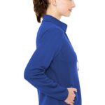 Med Couture Women's Fleece Scrub Jacket with 4 pockets in various colors - view 4