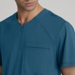 Skechers by Barco Men's Flex Knit Curved Neck Scrub Top in various colors - view 3