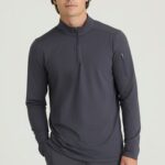 Skechers by Barco Slip-ins Men's Propel Mock Neck Tops in Black, nursing scrubs