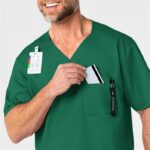 WonderWink Men's V-Neck Scrub Top in various colors - view 4