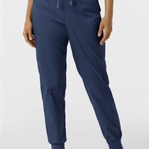 WonderWink Women's Cargo Jogger Scrub Pants in black color